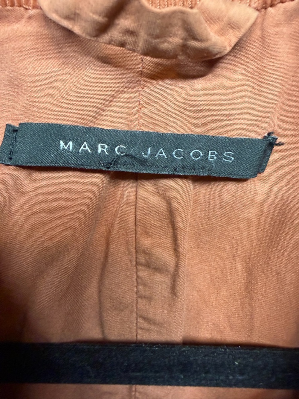 Marc Jacobs Vintage Corduroy Bomber Jacket Puff Sleeve Full Zip Rust Orange 6 - Picture 3 of 9